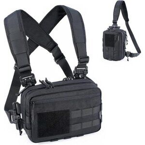 Men's Tactical Chest Rig Bag Concealed Carry Pack Molle Pouch